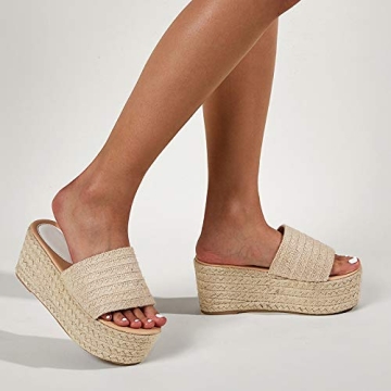 Erocalli Platform Slip-on Espadrille Sandals for Women