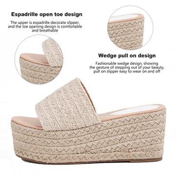 Erocalli Platform Slip-on Espadrille Sandals for Women