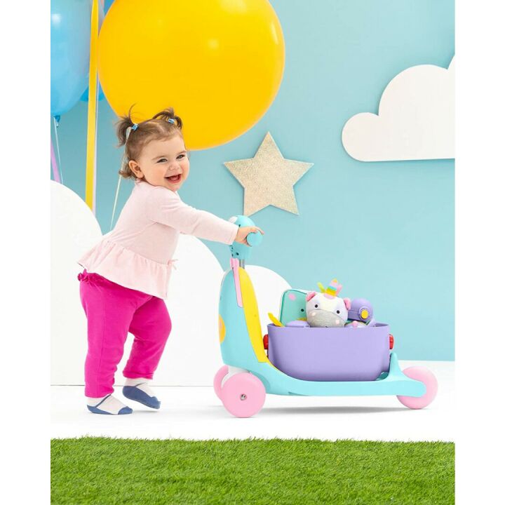Skip Hop 3-in-1 Push Walker & Scooter - Zoo Unicorn