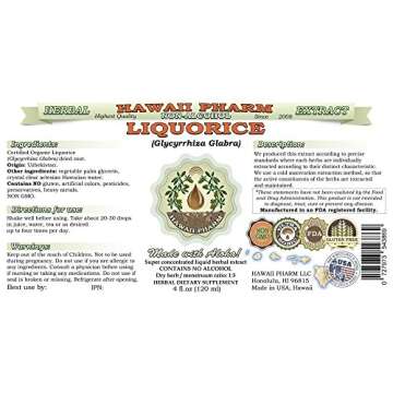 Liquorice Alcohol-Free Liquid Extract, Organic Liquorice (Glycyrrhiza Glabra) Dried Root Glycerite H...