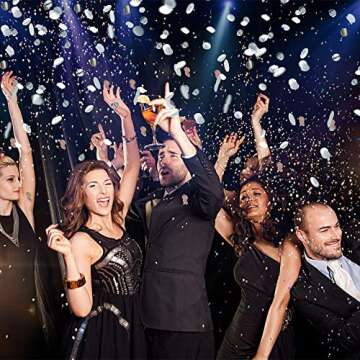 Confetti Poppers Cannons for Wedding Birthday Graduation Baby Shower Anniversary Christmas New Year's Kids Fun Party Supplies Decorations and Favors (Silver)