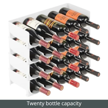 mDesign Stackable Water and Wine Bottle Holder Rack