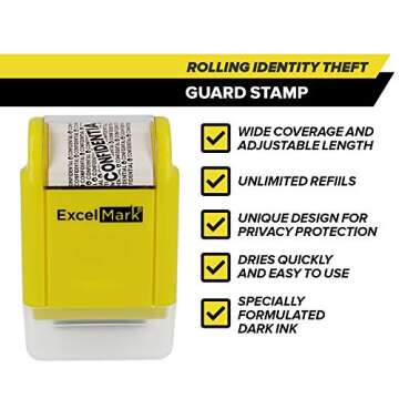 ExcelMark Identity Theft Rolling Stamp for Privacy Protection