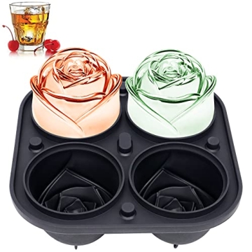 KooMall 3D Rose Ice Molds for Stunning Drinks