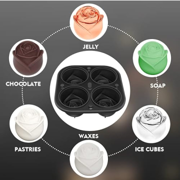 KooMall 3D Rose Ice Molds for Stunning Drinks