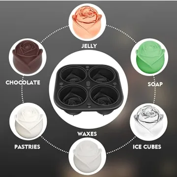 KooMall 3D Rose Ice Molds for Stunning Drinks