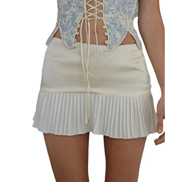 KMBANGI Low Waist Mini Skirt for Women Vintage Cargo Skirts Cute Aesthetic Retro Y2k Short Bodycon S...