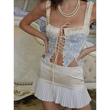 KMBANGI Low Waist Mini Skirt for Women Vintage Cargo Skirts Cute Aesthetic Retro Y2k Short Bodycon Skirt Harajuku Grunge(R Fairy Khaki,M)