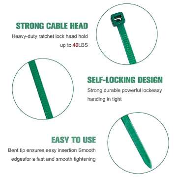 200PCS Nylon Zip Ties - Ultra Strong 8 Inch Cable Ties