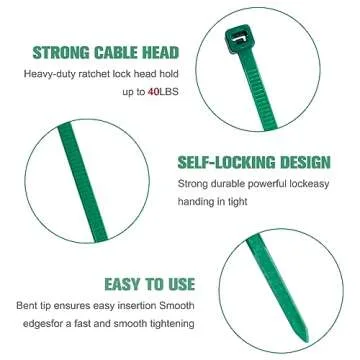 200PCS Nylon Zip Ties - Ultra Strong 8 Inch Cable Ties