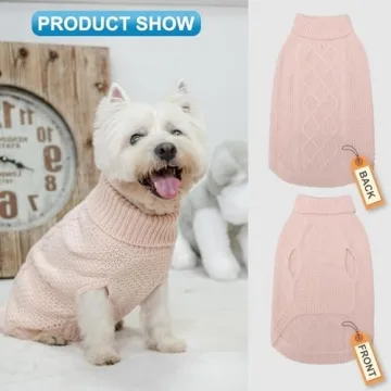 Mihachi Turtleneck Dog Sweater for Winter Comfort