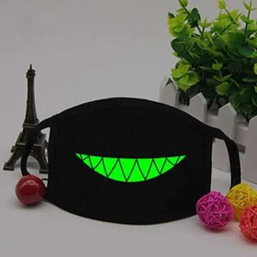 NUOLUX Unisex Mouth Face Mask Anti-Dust Teeth Luminous Anime Cosplay