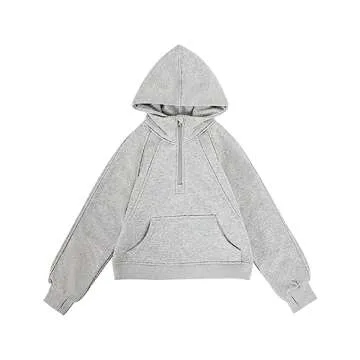Stylish Girls' Half Zipper Sweatshirt for Teens