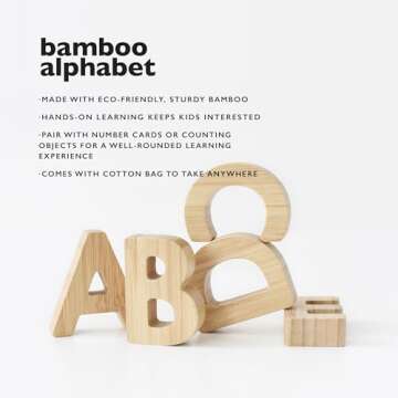 Wee Gallery Bamboo Alphabet Blocks - Perfect Educational Toy