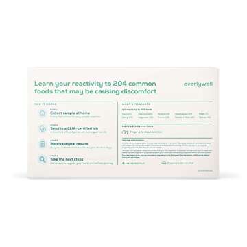 Everlywell Food Sensitivity Comprehensive Test - Learn How Your Body Responds to 204 Different Foods - at-Home Collection Kit - CLIA-Certified Labs - Ages 18+
