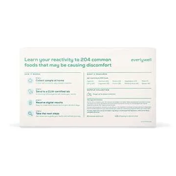 Everlywell Food Sensitivity Comprehensive Test - Learn How Your Body Responds to 204 Different Foods - at-Home Collection Kit - CLIA-Certified Labs - Ages 18+