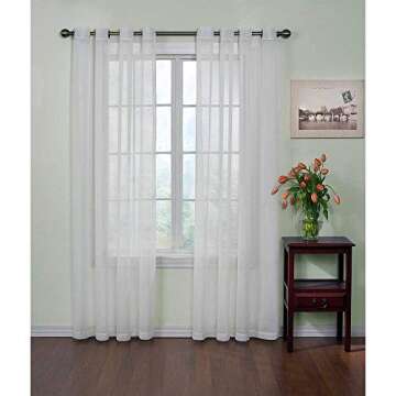 CurtainFresh Odor Neutralizing Sheer Voile Grommet Window Curtain for Bedroom or Living Room (1 Pane...