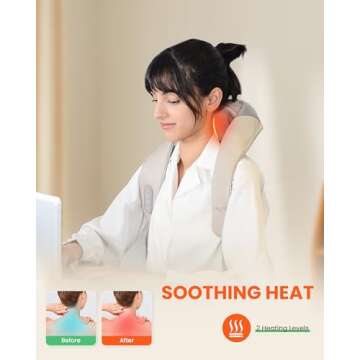 Heycool Cordless Neck Massager with Heat - Shiatsu Relief