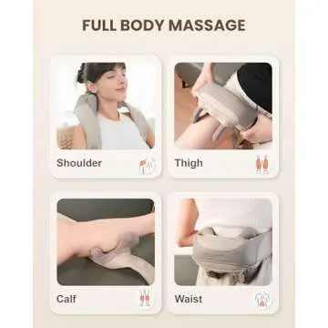 Heycool Cordless Neck Massager with Heat - Shiatsu Relief