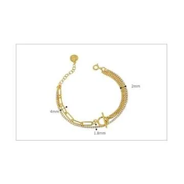 AMAROUGE Adjustable Gold Link Chain Bracelet for Women