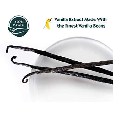 8 oz Pure Vanilla Extract - 100% Real Vanilla Extract - For Cooking, Drinks & Desserts - 100% Vegan, Sugar Free & Kosher - Non-GMO & Gluten-Free - Native Vanilla