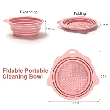Foldable Silicone Makeup Brush Cleaner Bowl - Portable & Eco-Friendly