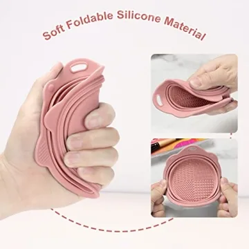 Foldable Silicone Makeup Brush Cleaner Bowl - Portable & Eco-Friendly