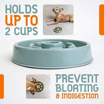 Slow Feeder Dog Bowls | Versatile Dog Bowls for Large and Small Breed | Durable Dog Food Bowls for Puppies | Slip-Resistant Dog Bowl Slow Feeder for Better Digestion | Dog Slow Feeder Bowl by Haloka