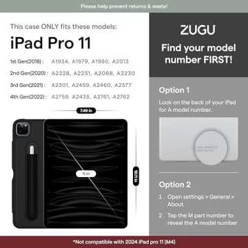 ZUGU Case iPad Pro 11 Inch Case, 1st/2nd/3rd/4th Generation Stand 2018/2020/2021/2022, Slim Protective Cover w/Wireless Apple Pencil Charging, Convenient Magnetic Stand & Sleep/Wake Cover, Pine