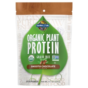 Garden of Life Organic Plant Protein Smooth Chocolate Powder, Vegan, Grain Free & Gluten Free with P...