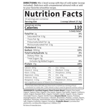 Garden of Life Organic Chocolate Protein Powder, 10 Servings