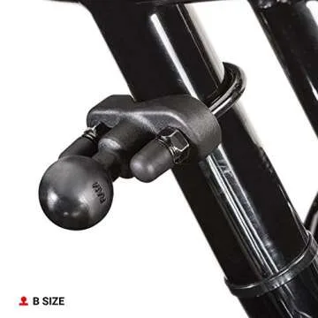 RAM Mounts Handlebar U-Bolt Base for Rails 0.5" to 1.25" in Diameter RAM-B-231ZU with B Size 1" Ball