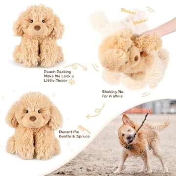 SuzziPals Warmable Golden Retriever Plush Toy, Microwavable Stuffed Animal Heating Pads for Period & Stress Relief, Lavender Dog Stuffed Animal for Anxiety, Bedtime, Puppy Plushie Gifts for Kid Women