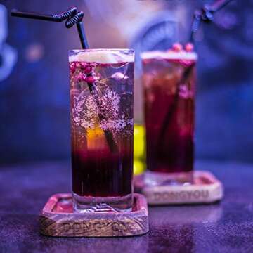 ALINK 200 PCS Flexible Black Plastic Drinking Straws, 10.3 Inches Extra Long Disposable Extendable Bendy Party Fancy Straws