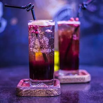 ALINK 200 PCS Flexible Black Plastic Drinking Straws, 10.3 Inches Extra Long Disposable Extendable Bendy Party Fancy Straws