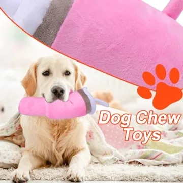 BABORUI Cute Squeaky Dog Toys Cup, Dog Birthday Toy for Aggressive Chewers, Safety Design Dog Toys for Small/Medium/Large Dog Exercise and Accompany(Pink)