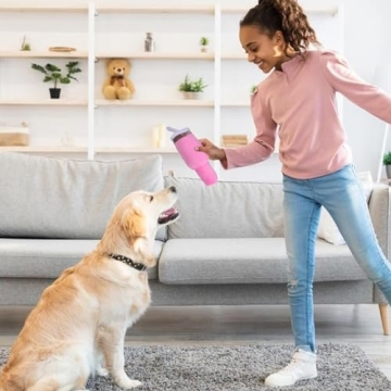 BABORUI Cute Squeaky Dog Toys Cup, Dog Birthday Toy for Aggressive Chewers, Safety Design Dog Toys for Small/Medium/Large Dog Exercise and Accompany(Pink)