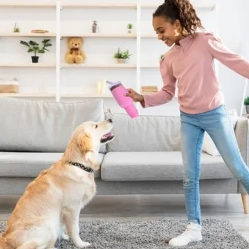 BABORUI Cute Squeaky Dog Toys Cup, Dog Birthday Toy for Aggressive Chewers, Safety Design Dog Toys for Small/Medium/Large Dog Exercise and Accompany(Pink)