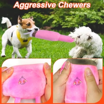 BABORUI Cute Squeaky Dog Toys Cup, Dog Birthday Toy for Aggressive Chewers, Safety Design Dog Toys for Small/Medium/Large Dog Exercise and Accompany(Pink)