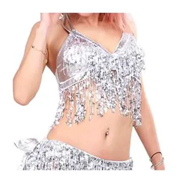 Wuchieal Women's Sequin Bra for Parties & Dance Events