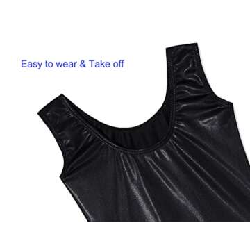 Domusgo Girls Gymnastics Leotard - Cute Sparkly One Piece
