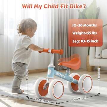Allobebe Baby Balance Bike for Toddlers - Safe & Fun