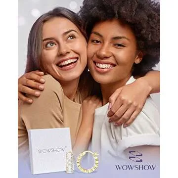 wowshow Gold Hoops Cubic Zirconia Earrings for Women - Elegant & Lightweight