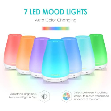 URPOWER 2nd Gen Essential Oil Diffuser Adjustable Mist Auto Shut-Off