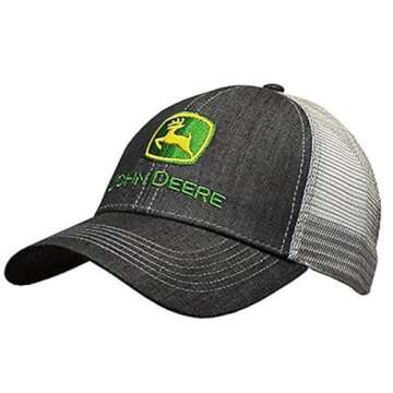 Stylish John Deere Men's Denim Mesh Cap with Embroidered Logo