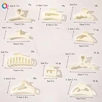 8 Pack Cream (beige) Hair Claw Clips for Woman, Matte Banana Milk White Clips,Strong Hold Jaw Clip,Hair Clamps for Thin Thick Hair,christmas hair accessories Gift for Mother's Day (8)