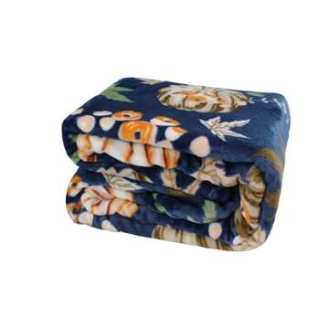 Fall Pumpkin Throw Blanket: Soft Orange White Pumpkins Leaves and Berries on Blue Background for Living Room Couch Bed Chair or Dorm