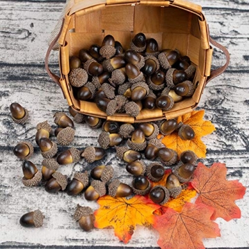 BigOtters 100 PCS Artificial Acorns for Seasonal Decor