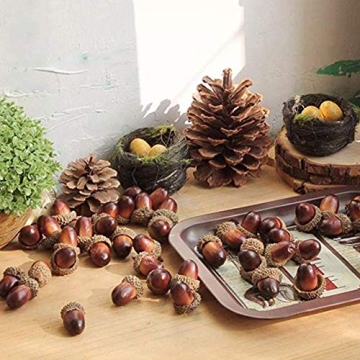 BigOtters 100 PCS Artificial Acorns for Seasonal Decor