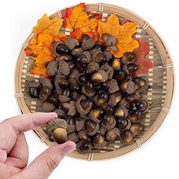 BigOtters 100 PCS Artificial Acorns for Seasonal Decor